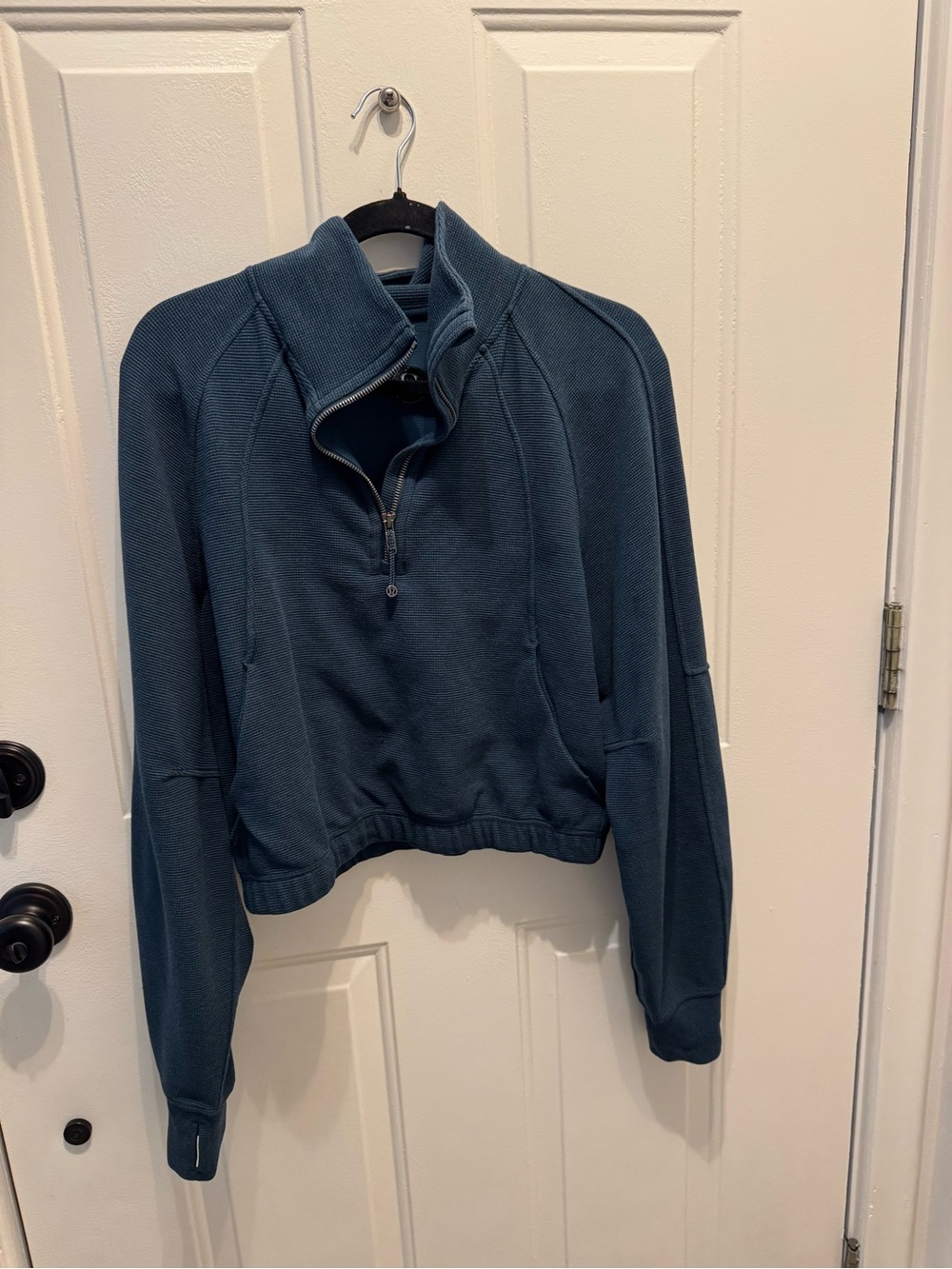 lululemon athletica Teal waffle Half-Zip Pullover